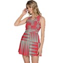 Zigzag Pattern Chevron Red Sleeveless High Waist Mini Dress View2