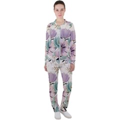 Flowers Pattern Floral Casual Jacket And Pants Set by Sabxi