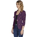 Moon Stars Pattern Women s One-Button 3/4 Sleeve Short Jacket View2