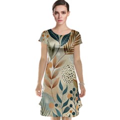 Leaves Pattern Flora Cap Sleeve Nightdress by Sabxi