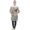 Leaves Pattern Flora Longline Hooded Cardigan View2