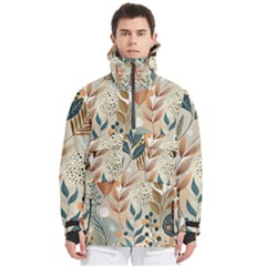 Leaves Pattern Flora Men s Pullover Zip Ski And Snowboard Waterproof Breathable Jacket by Sabxi