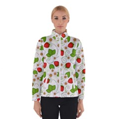 Strawberry Fruit Pattern Leaves Women s Bomber Jacket by Sabxi