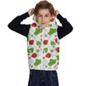 Strawberry Fruit Pattern Leaves Kids  Stylish Hooded Puffer Vest View1