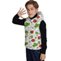 Strawberry Fruit Pattern Leaves Kids  Stylish Hooded Puffer Vest View2