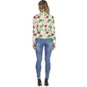 Strawberry Fruit Pattern Leaves Women s Long Sleeve Revers Collar Cropped Jacket View4