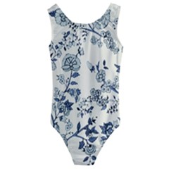 Blue Vintage Background Kids  Cut-out Back One Piece Swimsuit