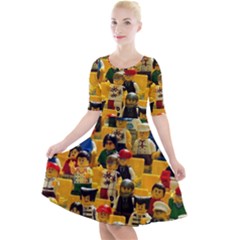 Lego People, Games Quarter Sleeve A-line Dress With Pockets by kyorashop23