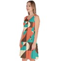 Retro Colorful Background, Retro Abstraction Knee Length Skater Dress With Pockets View2