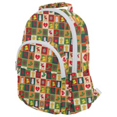 Template Christmas Pattern Rounded Multi Pocket Backpack by Proyonanggan