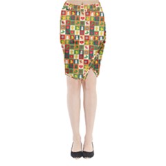 Template Christmas Pattern Midi Wrap Pencil Skirt by Proyonanggan