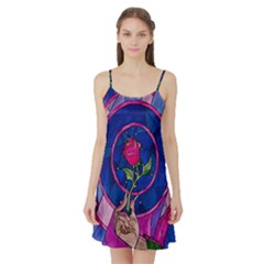 Enchanted Rose Stained Glass Satin Night Slip by Cemarart