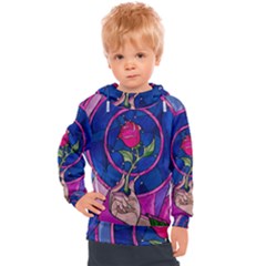 Enchanted Rose Stained Glass Kids  Hooded Pullover by Cemarart