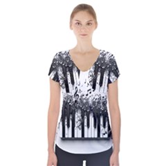 Piano Sounds Short Sleeve Front Detail Top by RiverRootz