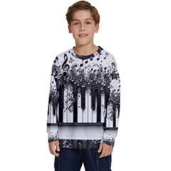 Piano Sounds Kids  Crewneck Sweatshirt by RiverRootz