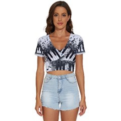 Piano Sounds V-neck Crop Top by RiverRootz