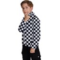 Pattern Checkered Squares Black White Pattern Kids  High Neck Windbreaker View2