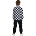 Pattern Checkered Squares Black White Pattern Kids  High Neck Windbreaker View4