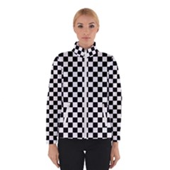 Pattern Checkered Squares Black White Pattern Women s Bomber Jacket by Sabxi