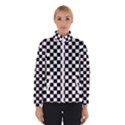 Pattern Checkered Squares Black White Pattern Women s Bomber Jacket View1