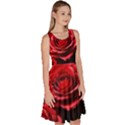 Red Roses Knee Length Skater Dress With Pockets View3