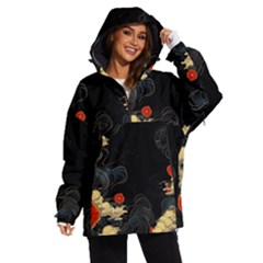 Korean Art Flowers Asian Pattern Women s Ski And Snowboard Waterproof Breathable Jacket by Sabxi