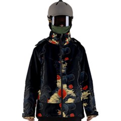 Korean Art Flowers Asian Pattern Men s Zip Ski And Snowboard Waterproof Breathable Jacket by Sabxi