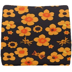 Retro 40s 50s Flowers Pattern Halloween Seat Cushion by violetheavensky