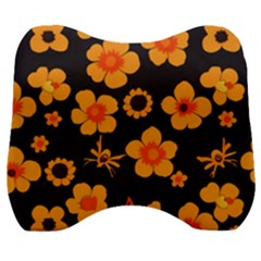 Retro 40s 50s Flowers Pattern Halloween Velour Head Support Cushion by violetheavensky