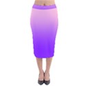 Cotton Candy Pink To Indigo Violet Linear Gradient Velvet Midi Pencil Skirt View1