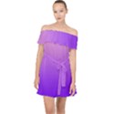 Cotton Candy Pink To Indigo Violet Linear Gradient Off Shoulder Chiffon Dress View1