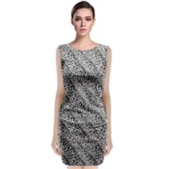 Silver Leopard Sleeveless Velvet Midi Dress by DinkovaArt