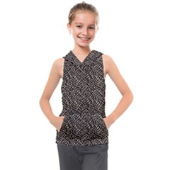 Brown Snake Pattern Kids  Sleeveless Hoodie by DinkovaArt