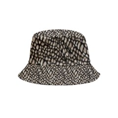 Brown Snake Pattern Inside Out Bucket Hat (kids) by DinkovaArt