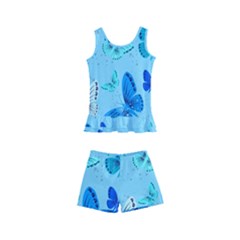 Butterflies Insect Pattern Nature Kids  Boyleg Swimsuit by Sabxi