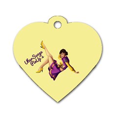 Pin Up Girl 1 Dog Tag Heart (two Sides) by UberSurgePinUps