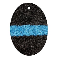 Black Blue Lawn Oval Ornament (two Sides) by hlehnerer