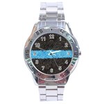 Black Blue Lawn Stainless Steel Watch (Men s) Front