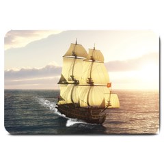 French Warship Large Door Mat by gatterwe