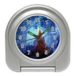 Elegant Winter Snow Flakes Gate Of Victory Paris France Desk Alarm Clock Front