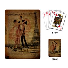 Vintage Paris Eiffel Tower Elegant Dancing Waltz Dance Couple  Playing Cards Single Design by chicelegantboutique