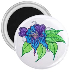 Flower Design 3  Button Magnet by JacklyneMae