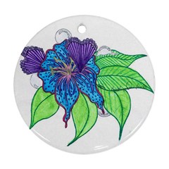 Flower Design Round Ornament (two Sides) by JacklyneMae