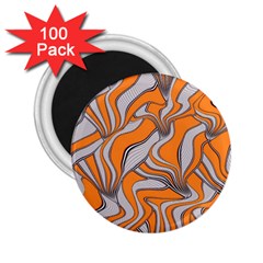 Foolish Movements Swirl Orange 2 25  Button Magnet (100 Pack) by ImpressiveMoments