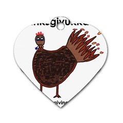 Turkey Dog Tag Heart (one Sided)  by Thanksgivukkah