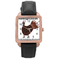 Turkey Rose Gold Leather Watch  by Thanksgivukkah