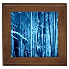 Blue Bamboo Framed Ceramic Tile by Siebenhuehner