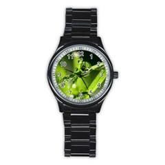 Waterdrops Sport Metal Watch (black) by Siebenhuehner