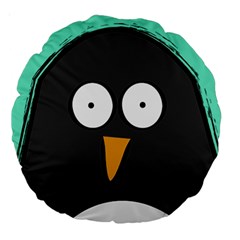 Penguin Close Up 18  Premium Round Cushion  by PaolAllen