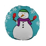 Snowman 15  Premium Round Cushion  Back